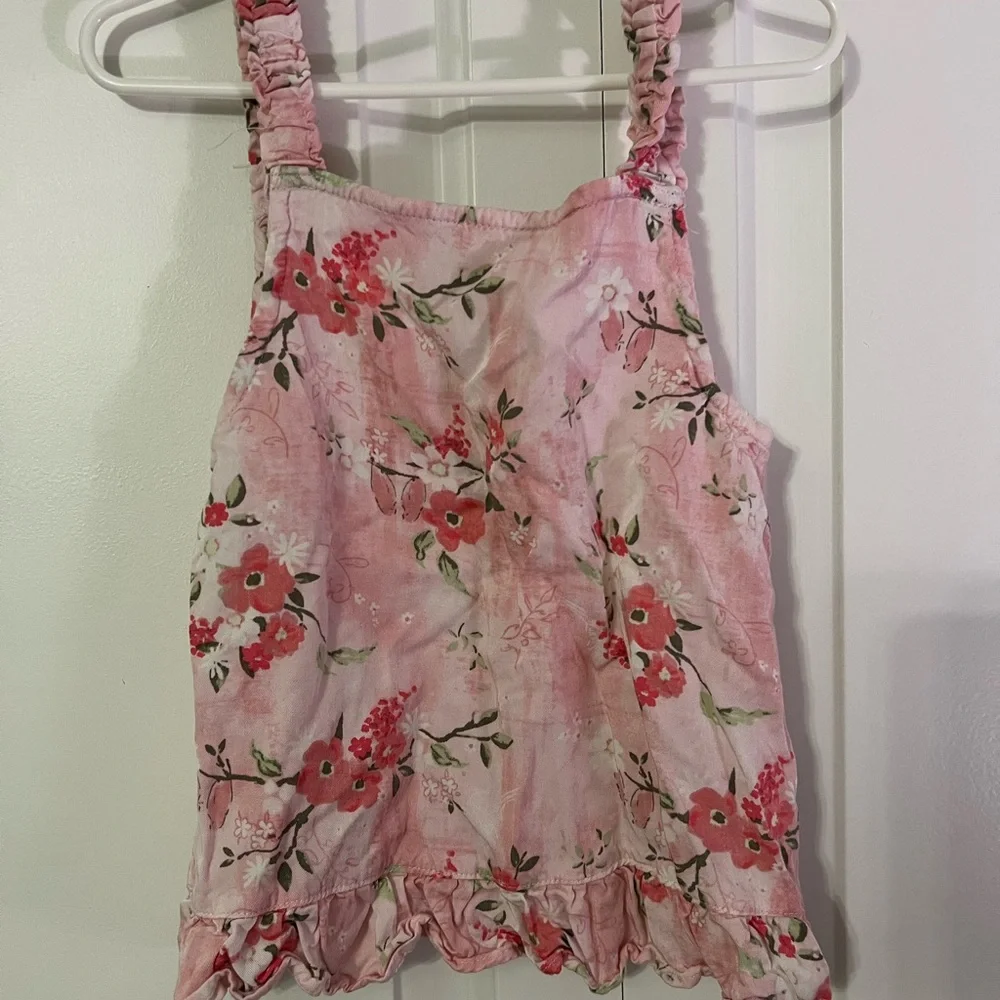 Vince Camuto Girls Floral Tank Top & Shorts Set Size 7 Pink Summer Outfit - Picture 2 of 8